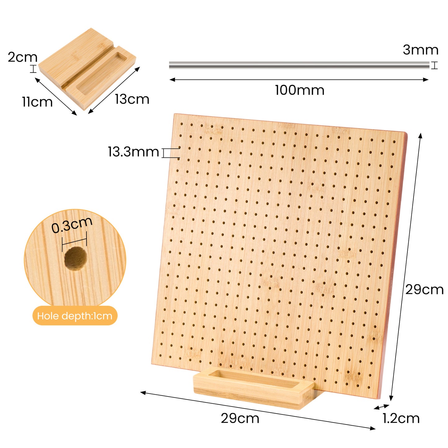 1set Bamboo Wooden Board For Knitting Crochet And Granny Squares Blocking Board For Knitting And Crochet Projects Handcrafted Knitting Stainless Steel Pins 13 Inches 33x33cm