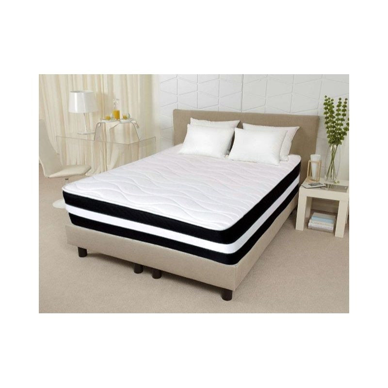 eXtreme comfort 3D Airlfow 8" Deep Micro Quilted Black and White Hybrid Mattress