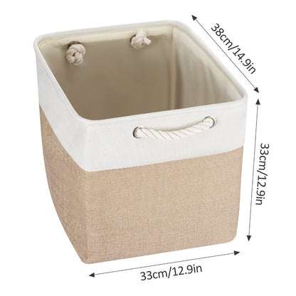 4x Collapsible Organiser 33x33x38 Cm Shelf Basket With Handles For Shelves Closets And Wardrobes Fabric Storage Basket
