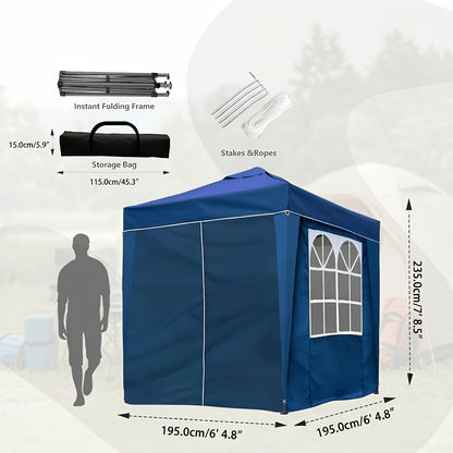 2x2m/3x3m Folding Garden Carport with Sidewalls, Heavy Duty Outdoor Canopy Tent with 3 Height Settings, UV50 for Car, Truck, Boat, Bike, Temporary And Removable(Grey, Green, Blue, Beige)