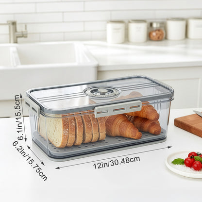1pc Bread Box, Countertop Airtight Loaf Bread Storage Container With Lid, Portable And Leak Proof Food Sealed Box, For Bread, Toast, Fruit And Vegetable, Kitchen Organizers And Storage, Kitchen Accessories (30.5 cm × 15.75 cm × 15.5 cm)