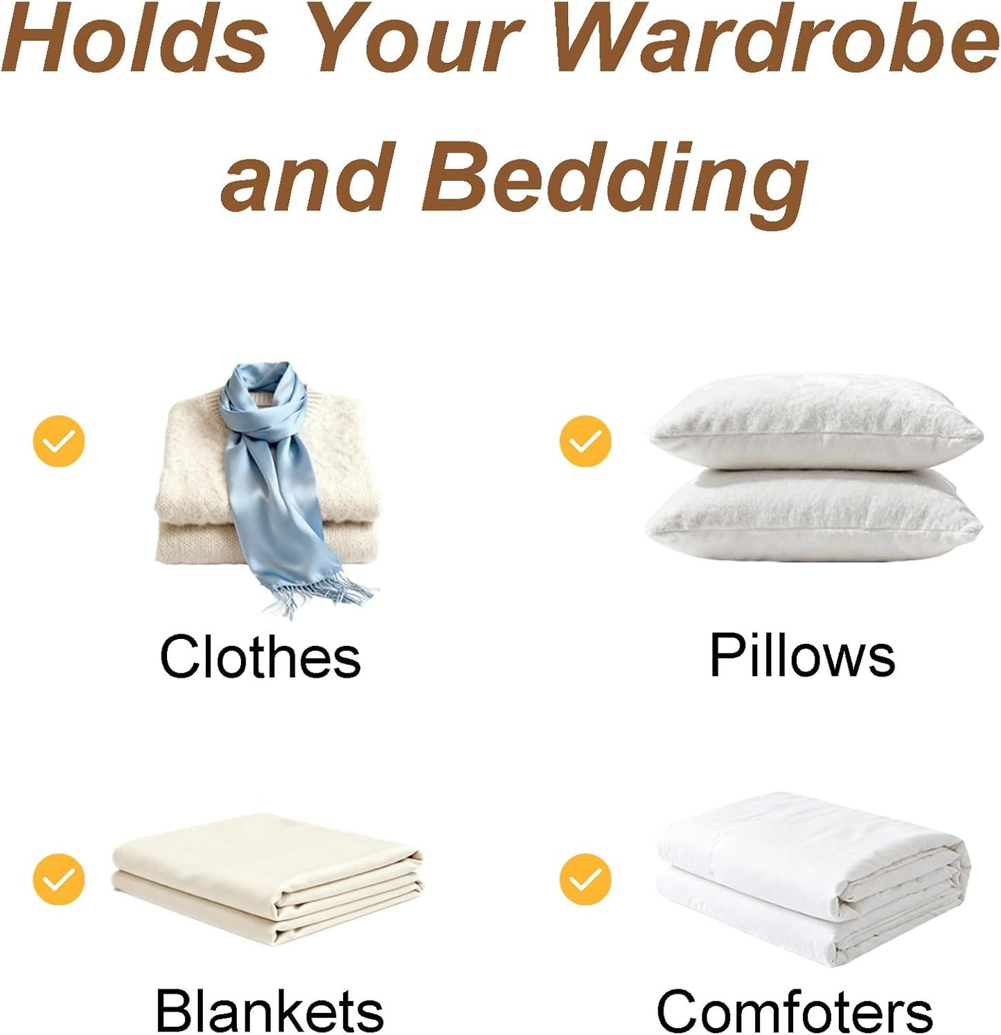 6pcs 90L Large Capacity Fabric Storage Bags for Clothes & Bedding | Foldable Wardrobe Organizers with Handles & Clear Window | Dust & Moisture Protection | Home & Dorm Use