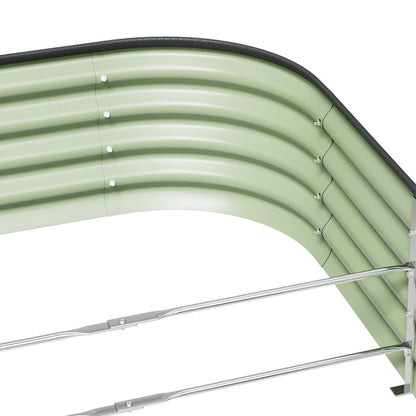 Galvanized Planter Garden Boxes Outdoor, Oval Large Metal Galvanized Raised Garden Bed for Vegetables, 2 Sizes 2 Colours Available