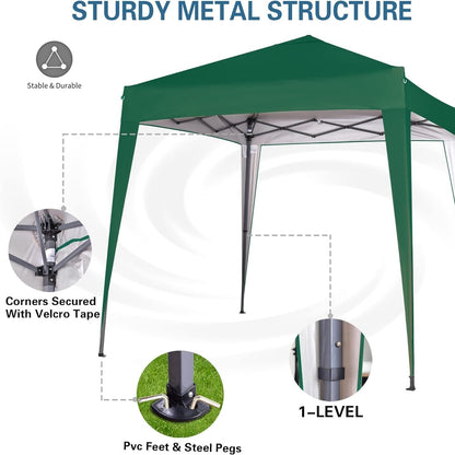 Pop-up Gazebo 2m x 2m With Sides Silver Protective Layer Waterproof Marquee Canopy