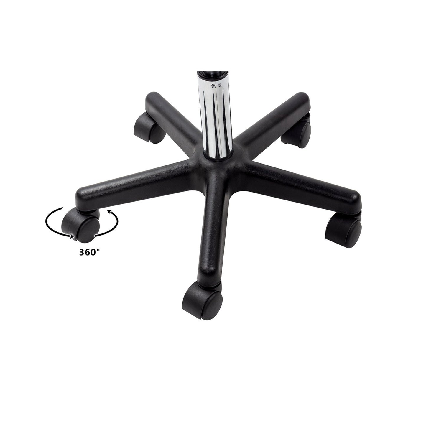 Black Adjustable Rolling Cushion Tattoo Massage Hydraulic Salon Stool with Wheels