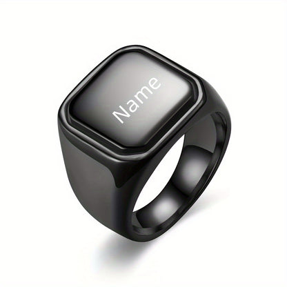 Custom Engraved Stainless Steel Ring, Personalized Engraving of Words, Letters, Names, Date, The Perfect Gift for Loved Ones on Valentine'S Day And Christmas, Graduation Season, Mother'S Day, Father'S Day