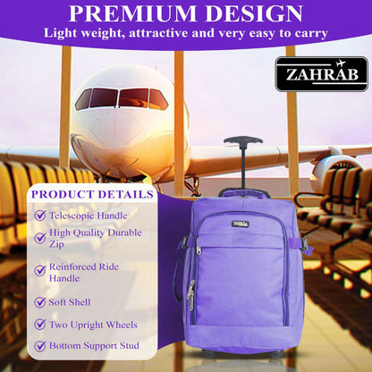 ZAHRAB 40x30x20cm Cabin Bag Underseat Bag Lightweight Hand Luggage Cabin Trolley with Wheels Flight Bags Suit Case