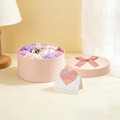Bath Soap Gift Box, Artificial Flower Bouquet, card, Scented Rose Petal Gift for Valentine'S Day Anniversary, Christmas, Birthday Gift for Women, Girlfriend, Wife
