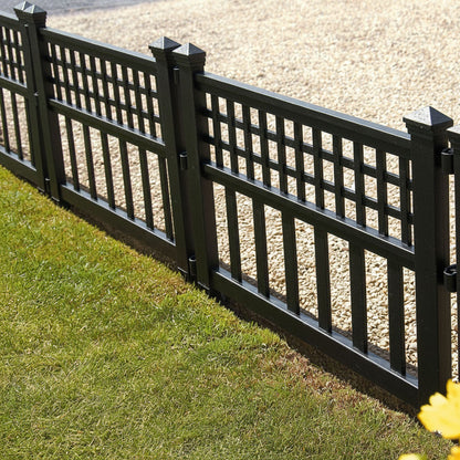 Taylor & Brown Pack of 4 Plastic Fence Panels Garden Path Lawn Edging Flower Plant Border Landscape Decorative Versatile Panels, 4 Panels, Total Length 240cm