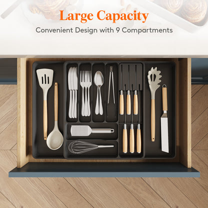 Cutlery Drawer Storage. Organizer, Kitchen Expandable Cutlery Tray. Cutlery Storage, Kitchen Storage, Adjustable Cutlery and Cutlery Holder. Thoughtful Holiday Gift, Christmas Gift, Halloween Gift. Compact Plastic Cutlery Storage Box, Large