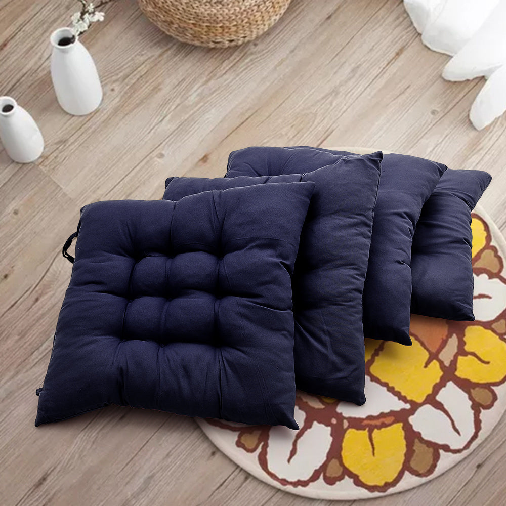 4pcs Solid Coloured Chair Cushions - Machine Washable and Durable, with A Knitted Design for Comfort and Support, Suitable for Garden, Dining and Office Chairs 40*40*5 Cm, Multi-colour Choice