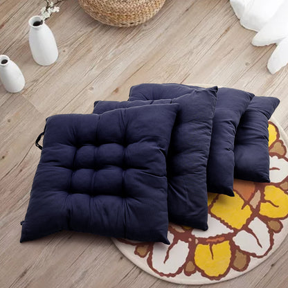 4pcs Solid Coloured Chair Cushions - Machine Washable and Durable, with A Knitted Design for Comfort and Support, Suitable for Garden, Dining and Office Chairs 40*40*5 Cm, Multi-colour Choice