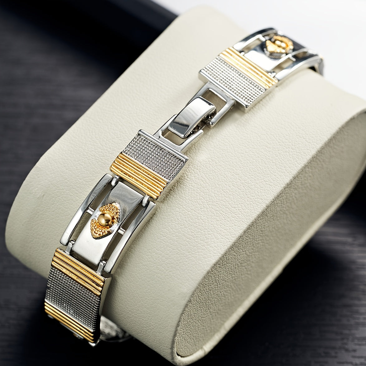 1pc Luxurious Golden Cuffed Women Men Square Bangle Wide Wristband Jewelry Gift