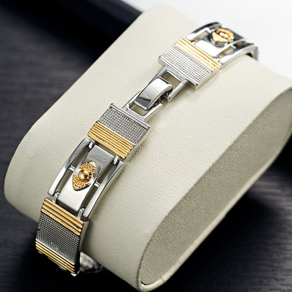 1pc Luxurious Golden Cuffed Women Men Square Bangle Wide Wristband Jewelry Gift