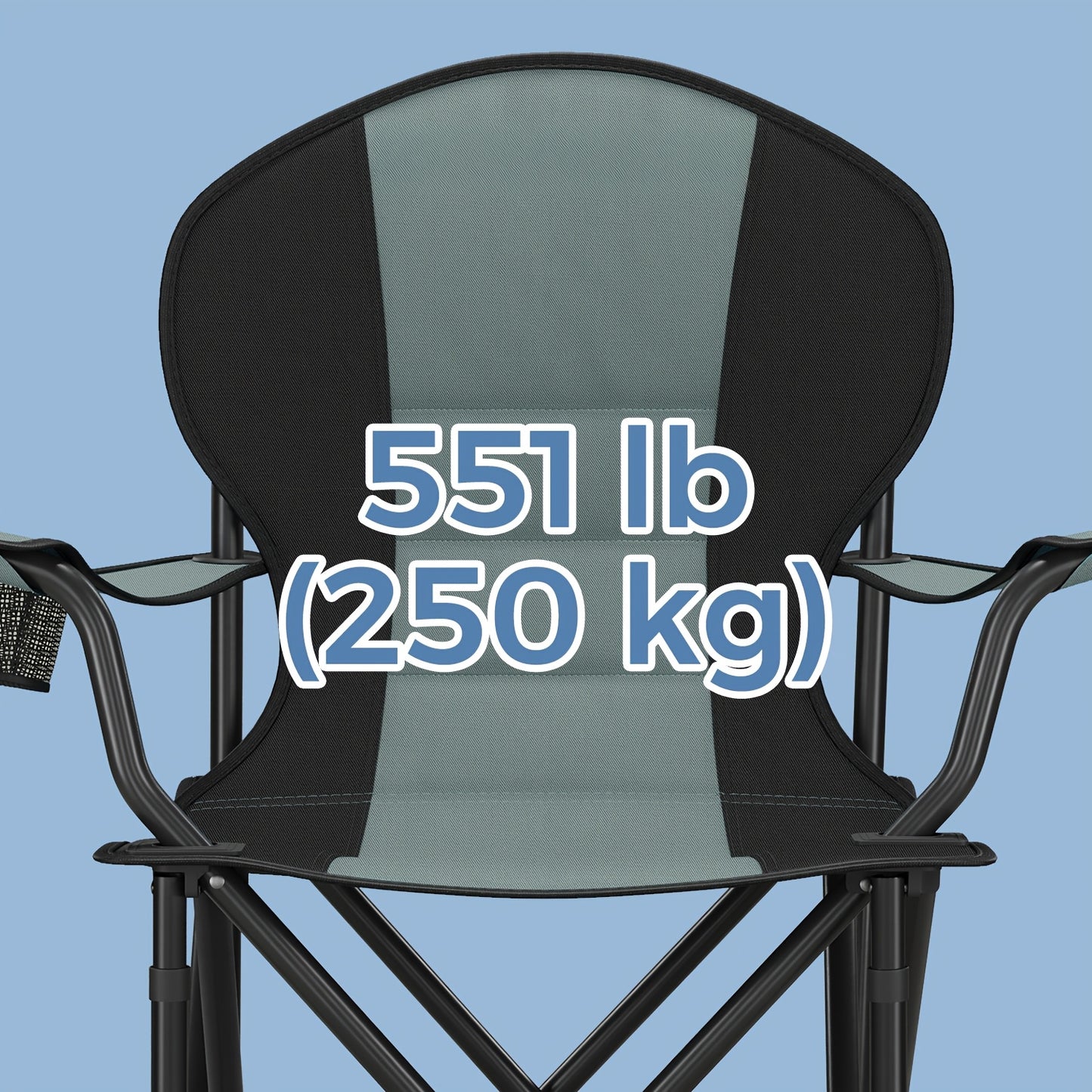 Portable Camping Chair Featuring a Cozy Sponge Seat, a Cup Holder, And a Robust Design, Supporting a Maximum Weight of 250 Kg