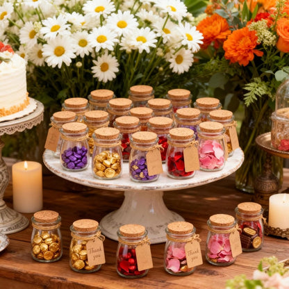 40pcs small glass jars, 200ml/7oz clear medicine bottles, suitable for weddings, party favors, spice storage, bath salts, etc. - Mini containers