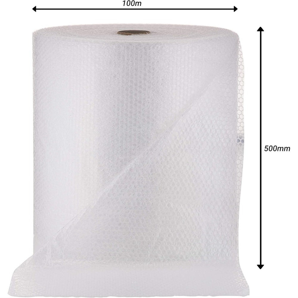 Large Bubble Wrap Roll 500mm x 100m – Extra Wide Protective Packaging for Moving, Shipping & Storage | High-Density Polyethylene, Shock-Absorbing Air Bubbles, Ideal for Fragile Items