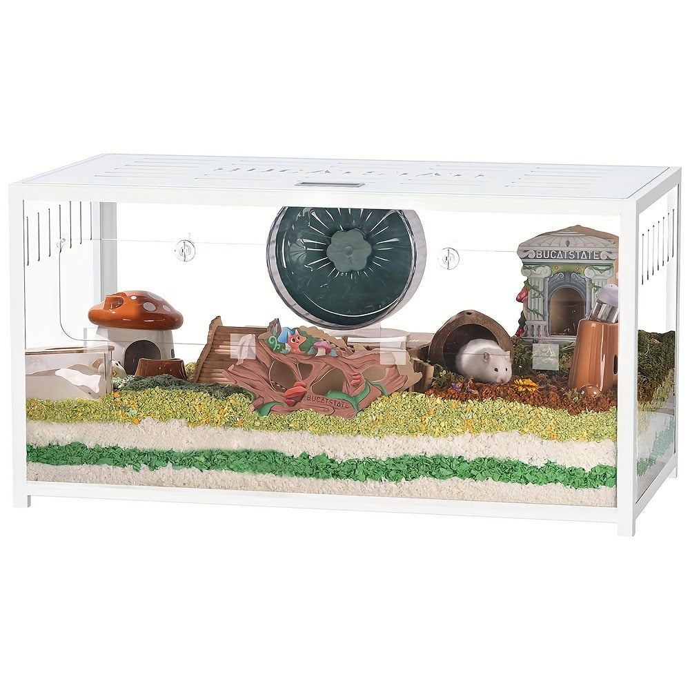 Large Metal Hamster Cage 65/80/100cm – Deep Burrow Stackable Small Animal Habitat for Dwarf & Syrian Hamsters, Guinea Pigs, Gerbils & Reptiles
