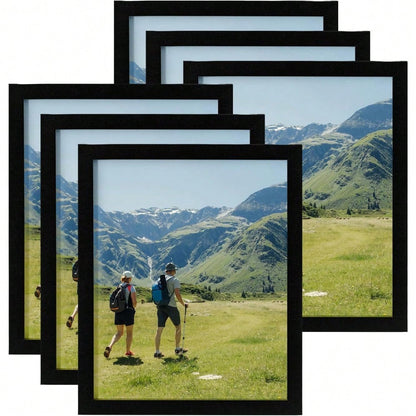 6pcs Set of Black Photo Frames, Both Freestanding And Wall Mounted, Suitable for Multi Size Photo Frames of Posters, Certificates, And Documents