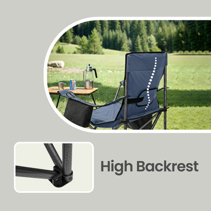 Oversized Lumbar Support Camping Chair, Heavy-Duty Outdoor Folding Chair