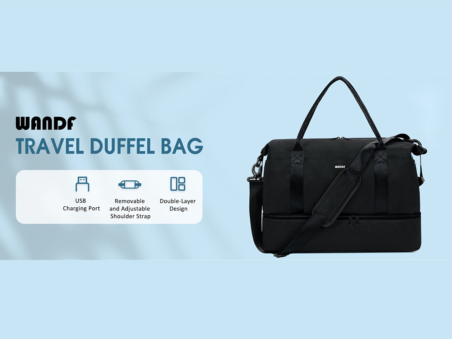 Cabin Bag 45x36x20 for Airlines Underseat Travel Bag with With Shoes Compartment Extra Shoe Bag & Toiletry Pouch Carry On Hand Luggage Weekender Bag for Women And Men, Travel Essentials Luggage Sets for Family Trips