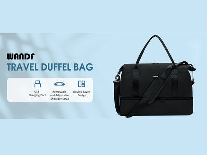 Cabin Bag 45x36x20 for Airlines Underseat Travel Bag with With Shoes Compartment Extra Shoe Bag & Toiletry Pouch Carry On Hand Luggage Weekender Bag for Women And Men, Travel Essentials Luggage Sets for Family Trips