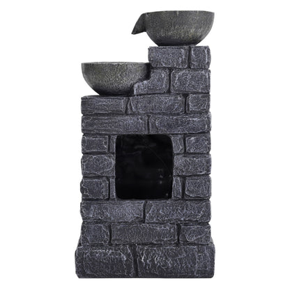 1pc 45cm Solar Outdoor Garden Water features 4 Tier Bowls Cascading Waterfall Fountain for Garden Patio Backyard Deck Porch and Home Art Decor