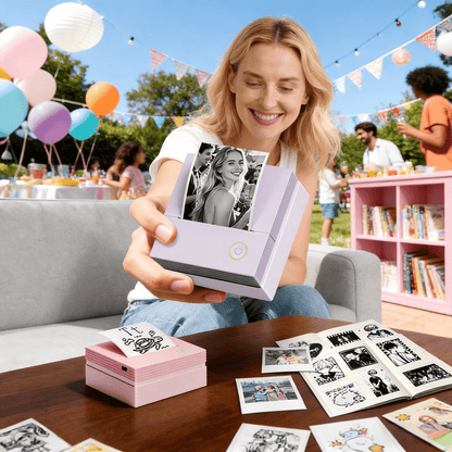 PM290CB Portable Thermal Printer- Instant Print, Compatible with Ios/Android Devices for Photos, Labels, Notes & More - Ideal for Thanksgiving, Christmas, Halloween Gifts & Study