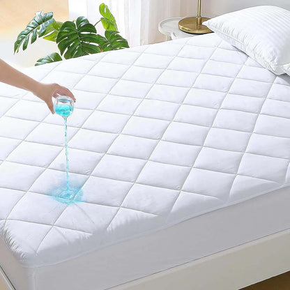 1pc Quilted Mattress Protector, Extra Deep Fitted Bed Sheet Cover, Anti-Allergy Soft Breathable Microfiber Noiseless All Season