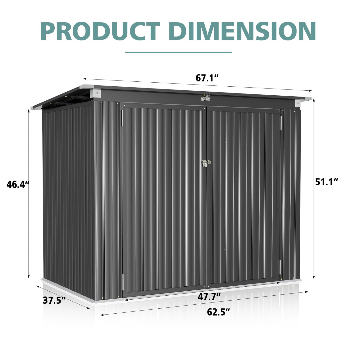 Patio Double-Door Outdoor Storage Shed | Lockable Security | Gas-Spring Lid | Ideal for Tool House, Pet Shelter, & Organizing (Large/Small)
