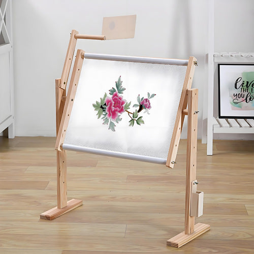 Adjustable Cross Stitch Frame Wooden Embroidery Frame 30 X 40 X 50 cm 360 Degree Swivel Height And Angle Adjustable Suitable For Needlework And Embroidery