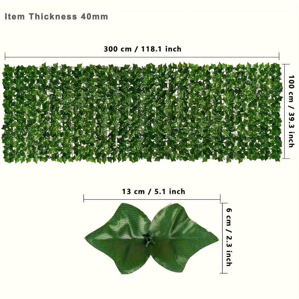 Artificial Ivy Leaf Privacy Fence Panel Garden Screening Hedge Wall Cover Balcony Patio Backyard Decoration 1M x 3M or 1M x 5M