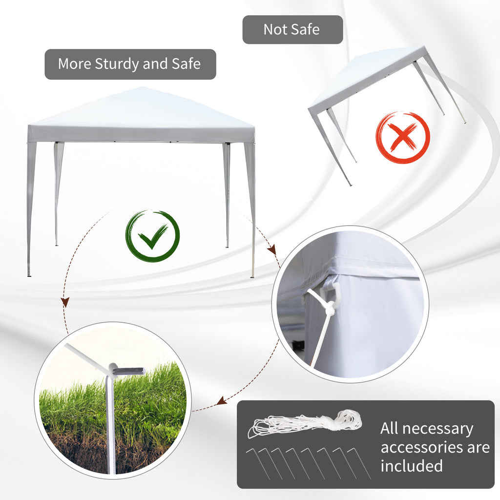 Pop Up Gazebo 3x3m Heavy Duty – Powder-Coated Steel Frame, Guy Ropes & Ground Stakes Included, Carrying Bag | Garden Party Tent & Marquee for BBQ, Wedding & Outdoor Events | White, Green or Grey