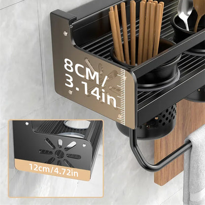 Wall-Mounted Kitchen Storage Shelf Kitchen Hook Rack Wall Mounted Utensil Rack Kitchen Shelf Organiser Spice Racks