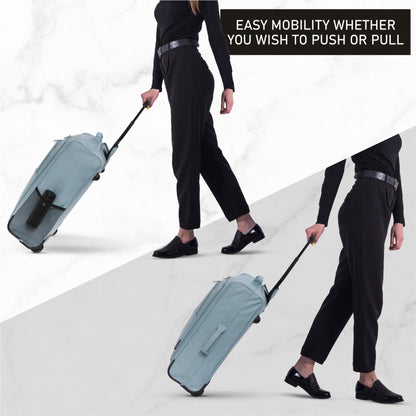 5 Cities 21” / 55cm Lightweight Carry On Travel Cabin Trolley Bag with Wheels, Cabin Approved Hand Luggage, 2 Year Warranty – Black