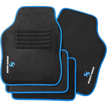 4PCS Car Floor Mats Floor Mat Set, Universal All-Weather Floor Mats With Embroidered Car Carpet Waterproof And Non-Slip Heel Protector, Made Of Carpet Material