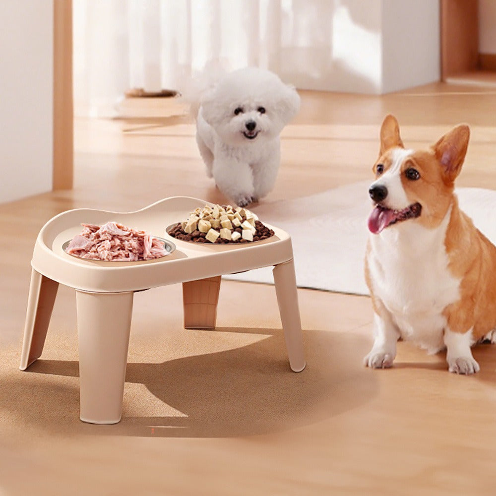 Raised Dog Feeding Station with 2 Stainless Steel Bowls – Adjustable Height Elevated Dog Bowl Stand, Non-Slip Base, Ideal for Large Dogs & Joint Support