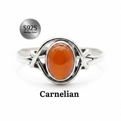 925 Sterling Silver Natural Gemstone Designer Ring~ Natural Gemstone Ring ~ Amethyst, Labradorite, Rainbow Moonstone, Carnelian, Malachite, Gift For Birthday