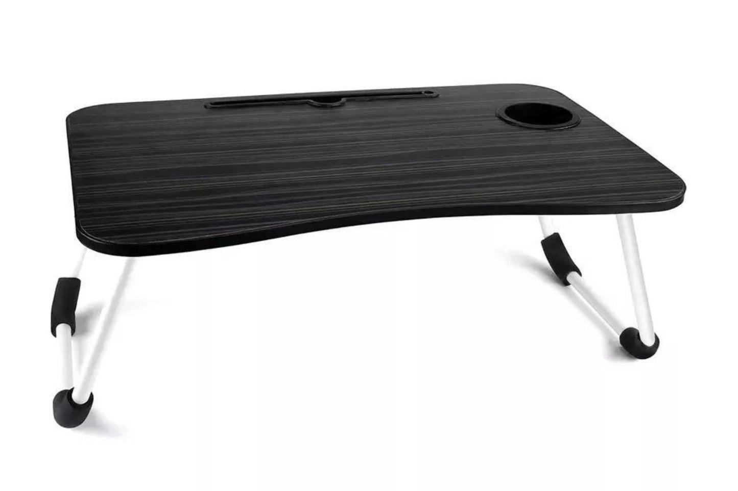 Foldable Laptop Lap Desk Adjustable Height & Angle – Portable Bed Sofa Table with Non-Slip Surface & Hanging Hooks for Work, Study, Reading & Breakfast
