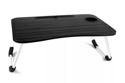 Foldable Laptop Lap Desk Adjustable Height & Angle – Portable Bed Sofa Table with Non-Slip Surface & Hanging Hooks for Work, Study, Reading & Breakfast