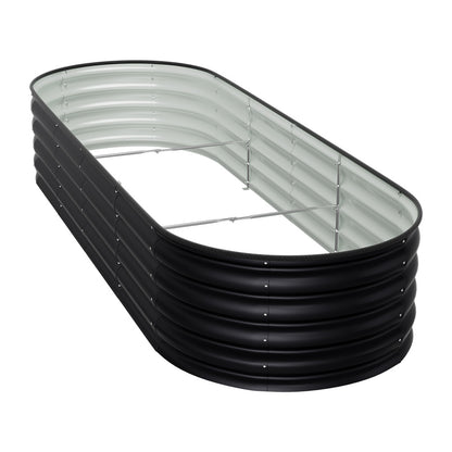Extra Large Raised Beds for Garden, Oval Planter Box with Plant Climbing Frame, Outdoor Raised Planters for Vegetables, Flowers & Herbs, Bottomless Metal Garden Bed