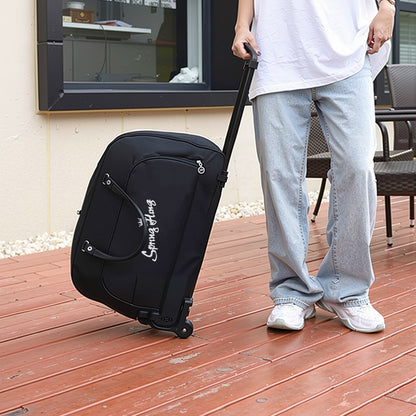 Foldable Wheeled Travel Duffel Bag, Large Capacity Rolling Handheld Luggage for Family Vacations, Outdoor, and Short Trips, Easy - To - Carry Tote with Durable Build