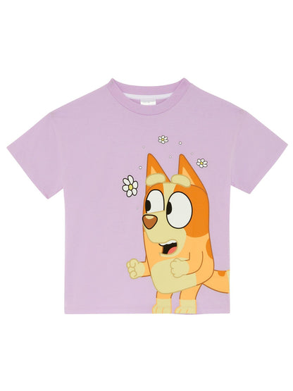 Bluey Girls Three Pack 100% Cotton Oversized Shoulders T-Shirts Bingo