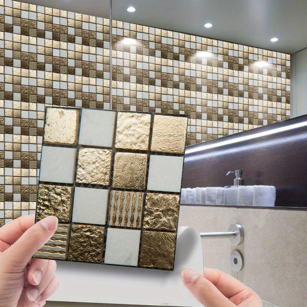 60pcs 10cm Stickers Film Creative Stickers Simulation Decoration DIY Wall Stickers Floor Plane Stickers Kitchen Bathroom Decor Wall Decal (Single Sticker Size 10cm*10cm)