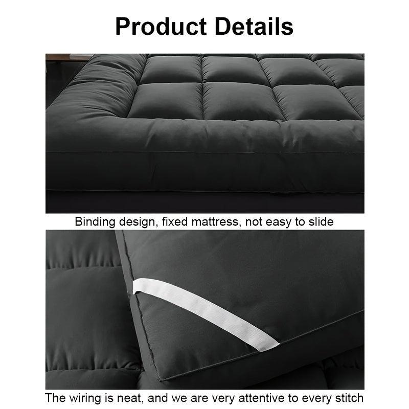 Luxury Cooling Mattress Topper 4-Inches/ 10cm Deep I Fitted Bed Mattresses Beds with Soft Fiber I Single Double King Super King Small Double Bedding Size (1100GSM Microfibre Filling)