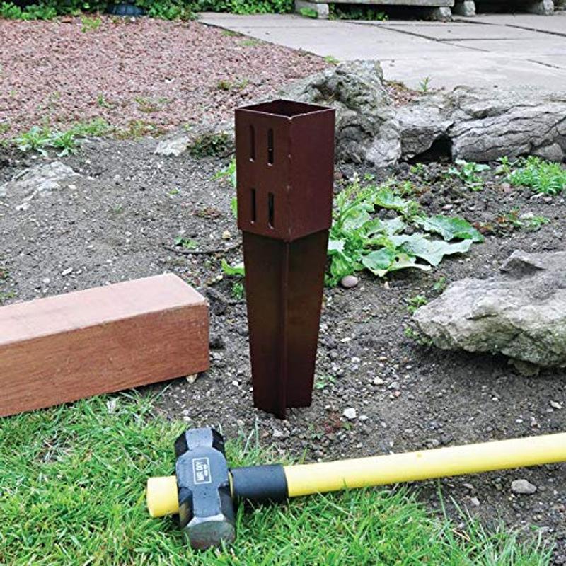 75mm x 75mm (3" x 3") Metal Garden Fence Post Holder & Spike