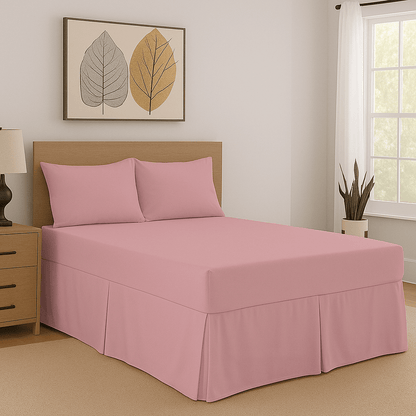 Base Valance Sheets Easy Care Plain Box Pleated Platform Bed Sheets in All Size
