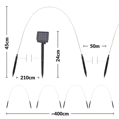 Solar Garden Lights Set of 4, LED Pathway Stakes for Outdoor Yard Lighting, Patio Landscape Illumination, Lawn and Garden Decoration, Waterproof Solar Powered Lights for Walkways, Pathways, Backyard, Energy-Efficient Outdoor Lighting, Durable and Easy to