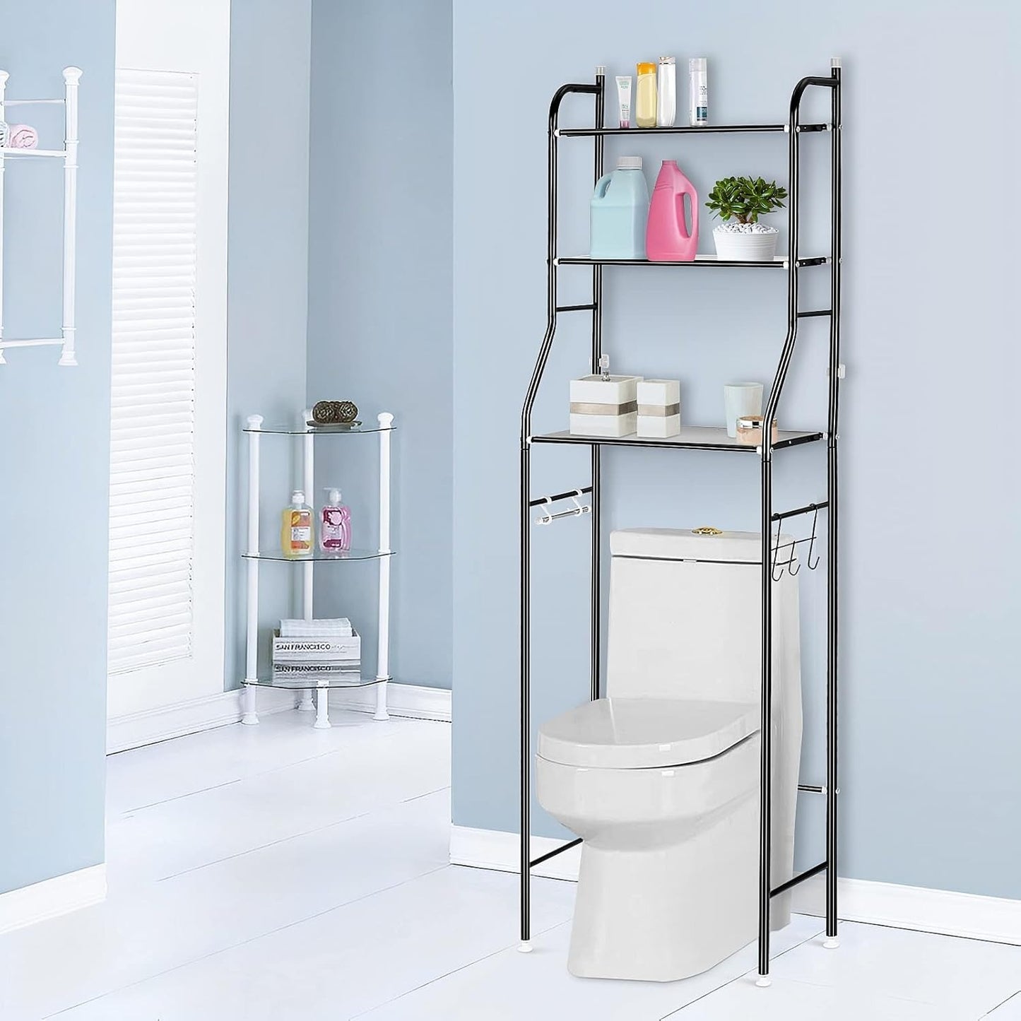 3 Tier Over Toilet Storage Rack Bathroom Laundry Washing Machine Shelf Organizer