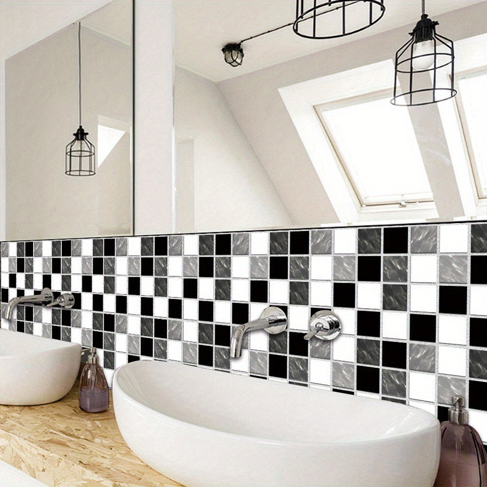 60pcs 10cm Stickers Film Creative Stickers Simulation Decoration DIY Wall Stickers Floor Plane Stickers Kitchen Bathroom Decor Wall Decal (Single Sticker Size 10cm*10cm)